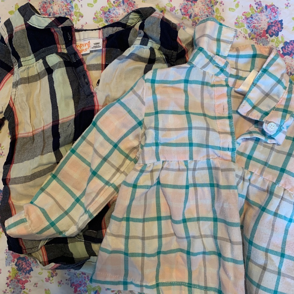 2 flannel shirts size 18 months